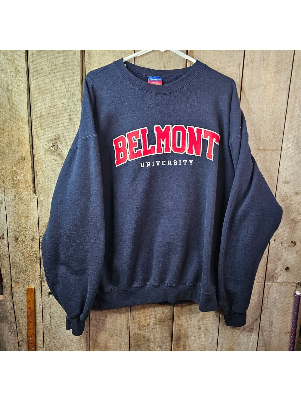 Champion Belmont University Sweatshirt Mens XL Navy Blue Crewneck Pullover